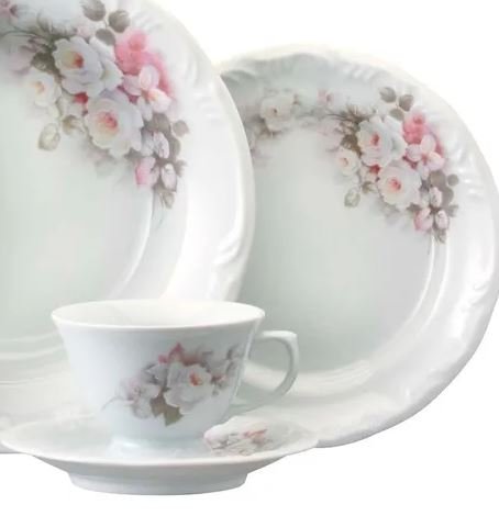 Aparelho de Jantar Chá e Café 42 Peças Porcelana Schmidt - Dec